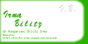 irma bilitz business card